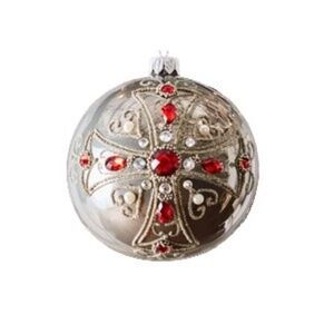Neiman Marcus Glass Christmas ornament Ball/Bauble Made In Poland